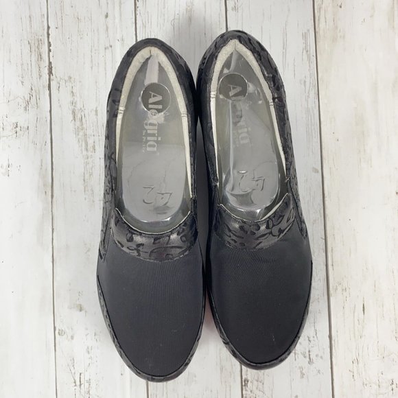 Alegria ERY-461 Black Leather Stretch Clogs Morning Glory Wm Sz 11 EU 42 NWOB - Picture 3 of 9